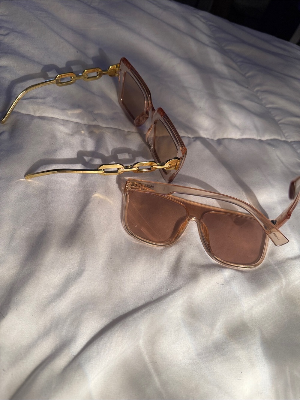 4 pair of Oversized Sunglasses - Black and Amber - Picture 5 of 7